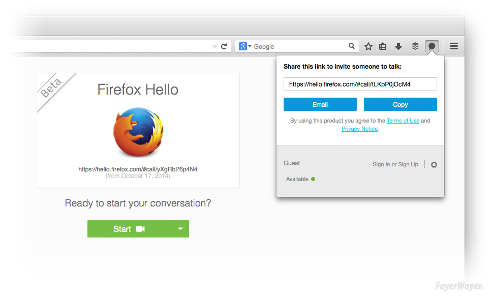 Firefox Hello. Envía y recibe llamadas desde el navegador (fase beta)